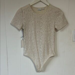 Cream Textured Bodysuit